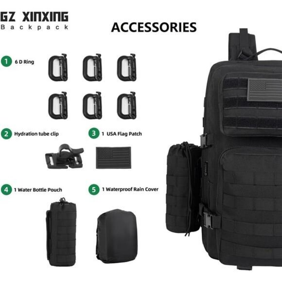 Tactical backpack 45L molle military assault pack bug out bag waterproof - Picture 2 of 7